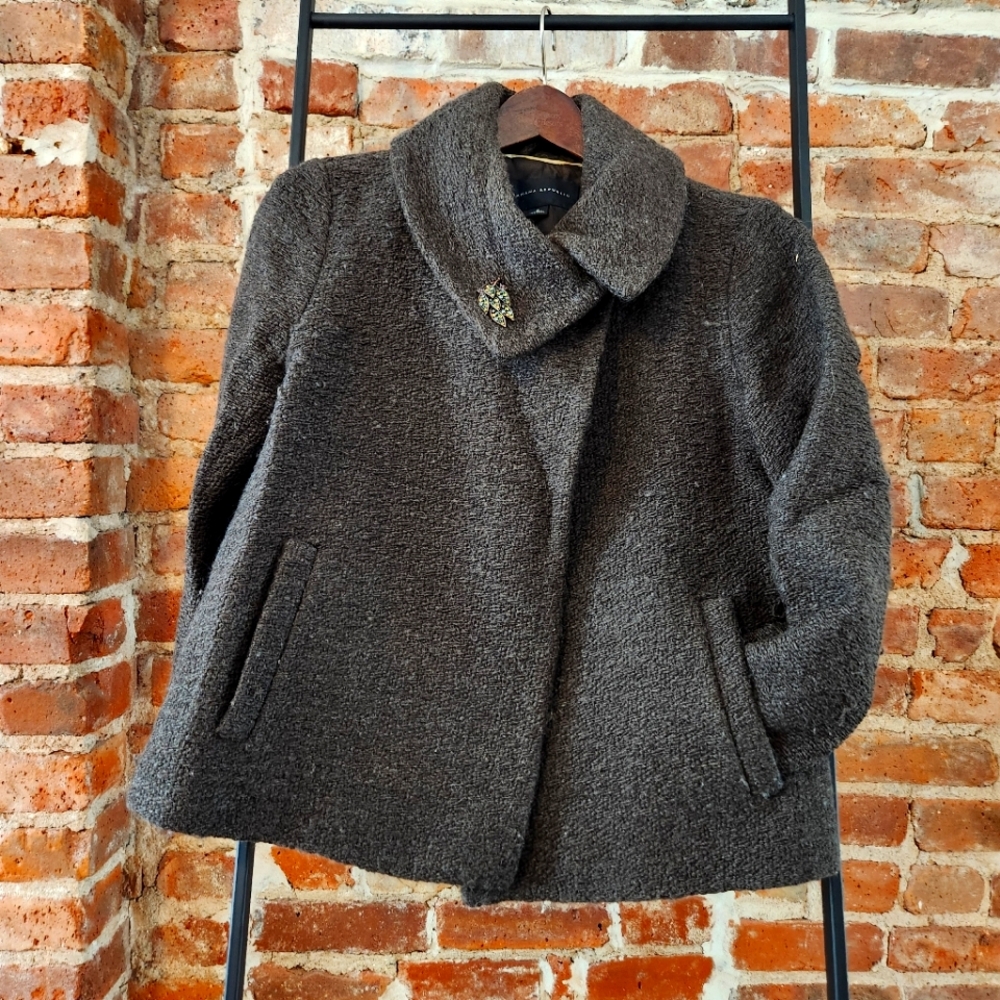 Wool brown textured jacket